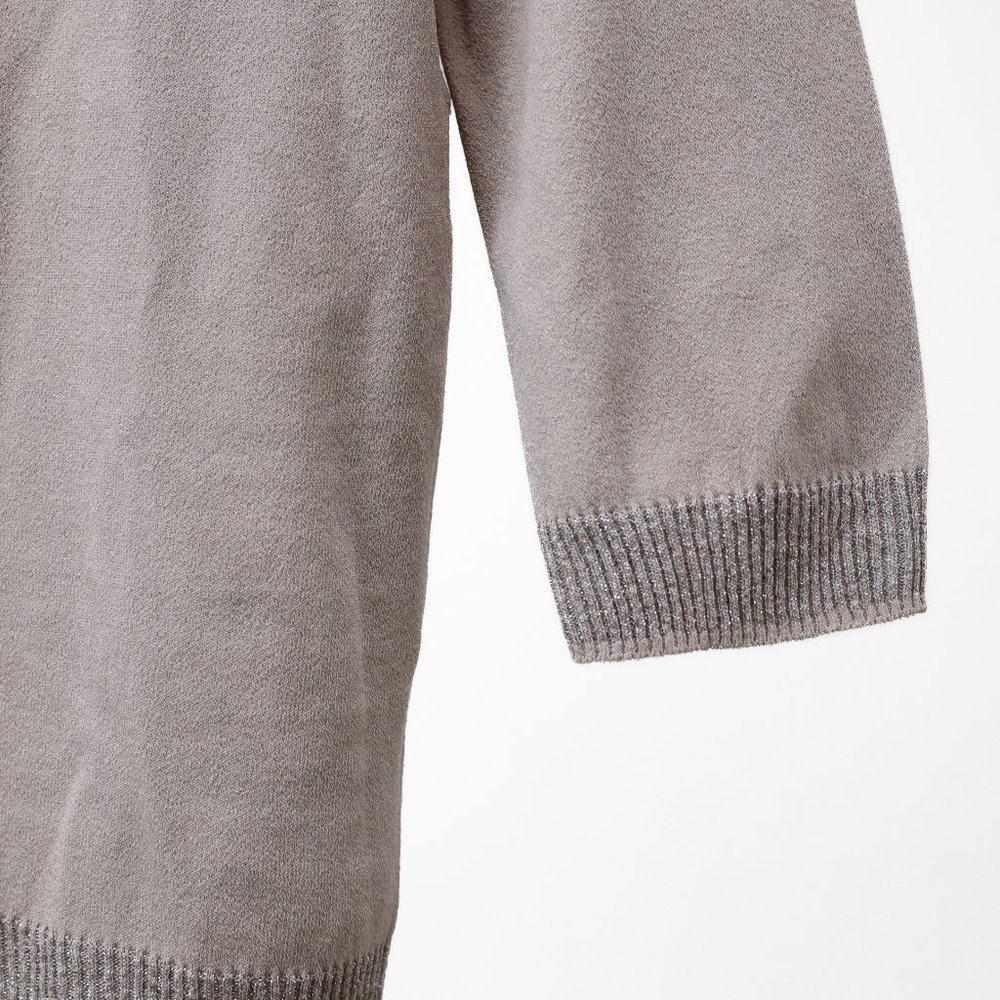 D. Exterior Taupe Glitter Rib Blouse - Picture 8 of 11